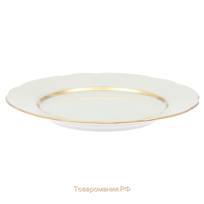Тарелка «Оливки», d=20 см, цвет белый с золотой отводкой