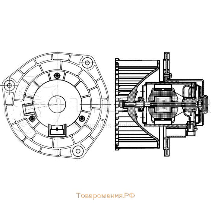 Электровентилятор отопителя 2111-2123 Lada 361.3780, LUZAR LFh 01230