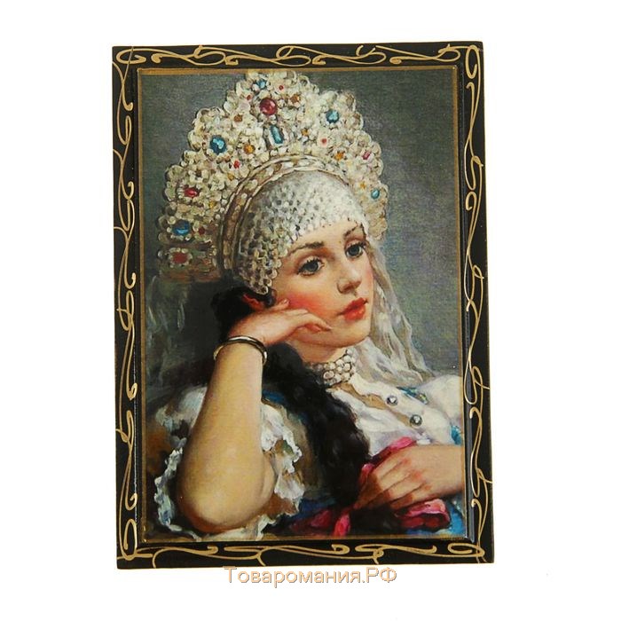 Шкатулка «Царевна», 10×14 см, лаковая миниатюра