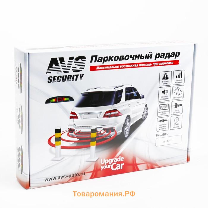 Парктроник AVS, PS-124U, 4 датчика+коннекторы, с цифровым табло