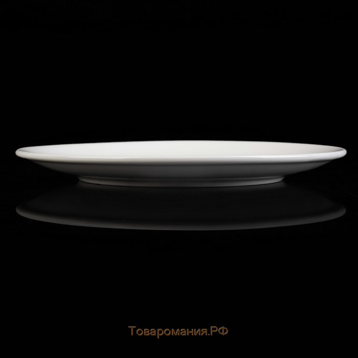 Тарелка фарфоровая обеденная White Label, d=22,6 см, цвет белый