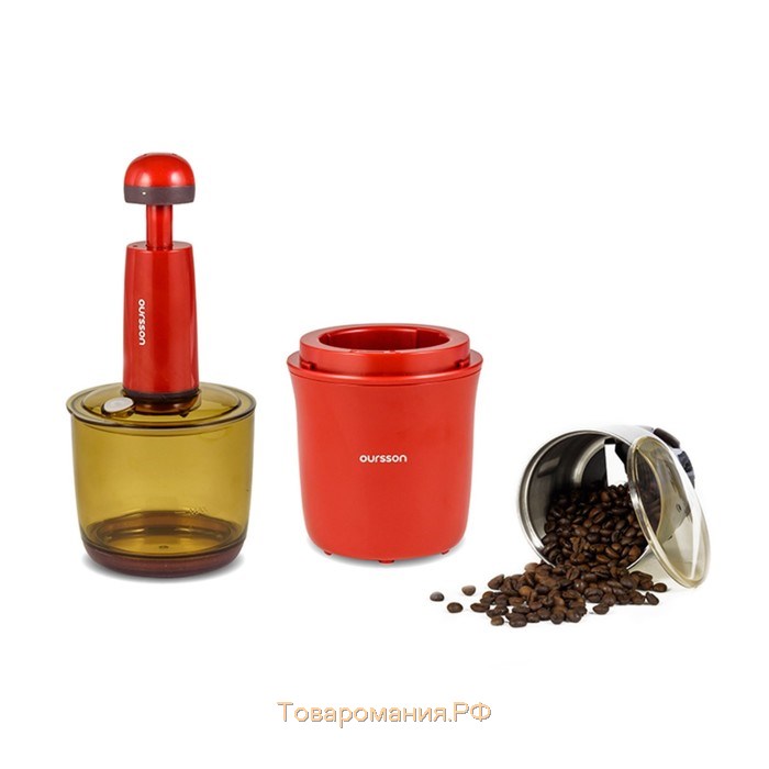 Кофемолка Oursson OG2075/RD, 250 Вт, 75 г, градуировка чаши, красная