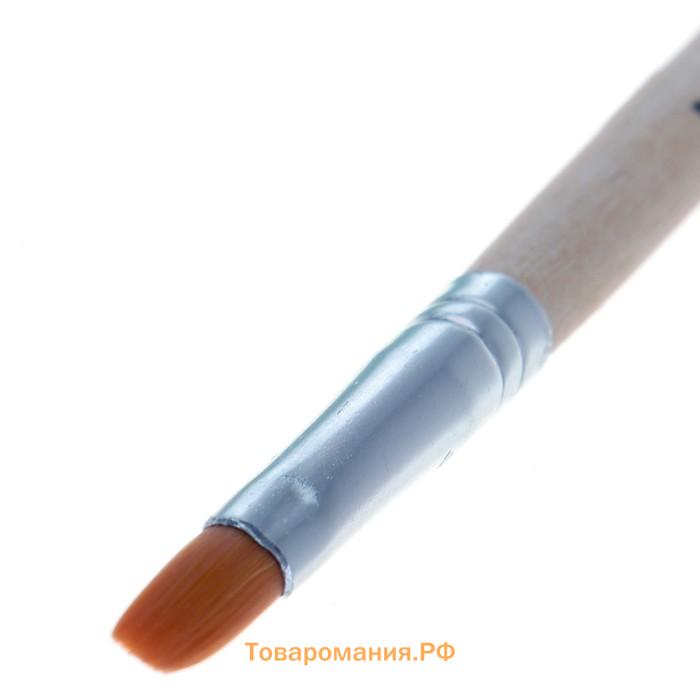 Кисть нейлон № 7, плоская, деревянная ручка