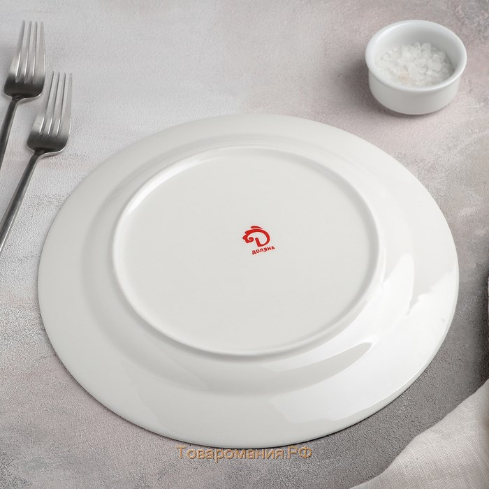 Тарелка фарфоровая обеденная «Пташка», d=25,3 см, цвет белый