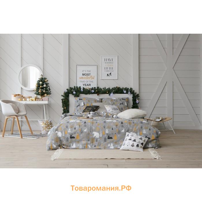 Постельное бельё "" 1.5 сп Let it snow (вид 2) 143х215 см, 150х214 см, 70х70 см - 2 штуки