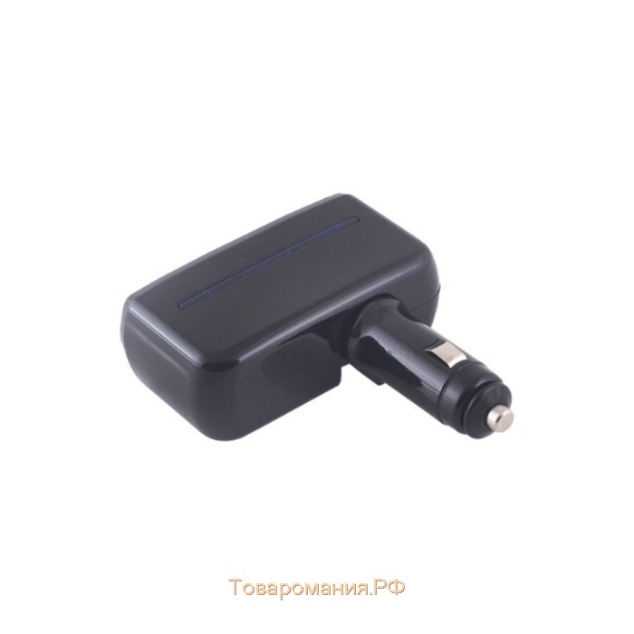 Разветвитель прикуривателя 2 гнезда + 2USB Skyway предох. 5А, один USB- 2A, другой - 1A, S02301019