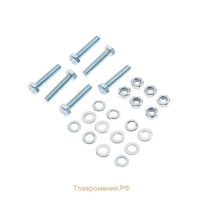 Болт СТРОЙБАТ, с шестигранной головкой, оцинкованный, DIN933, М6х30 мм, 6 шт