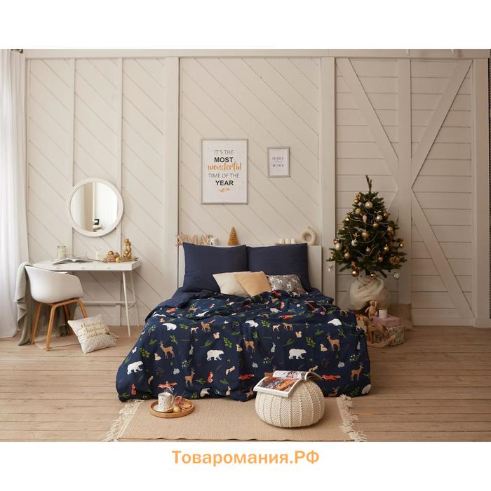 Новый год. Постельное белье "" Дуэт Winter animals 143*215 см - 2 шт, 240*220 см, 70*70 см - 2 шт