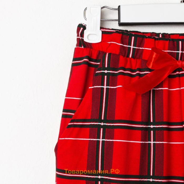 Пижама новогодняя женская KAFTAN "X-mas", цвет белый/красный, размер 52-54