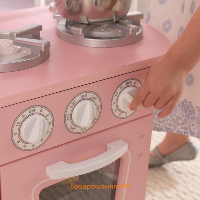 Кухня игровая «Винтаж», цвет розовый с белым