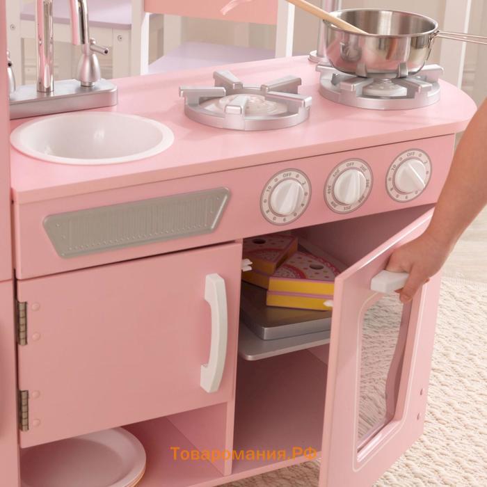 Кухня игровая «Винтаж», цвет розовый с белым