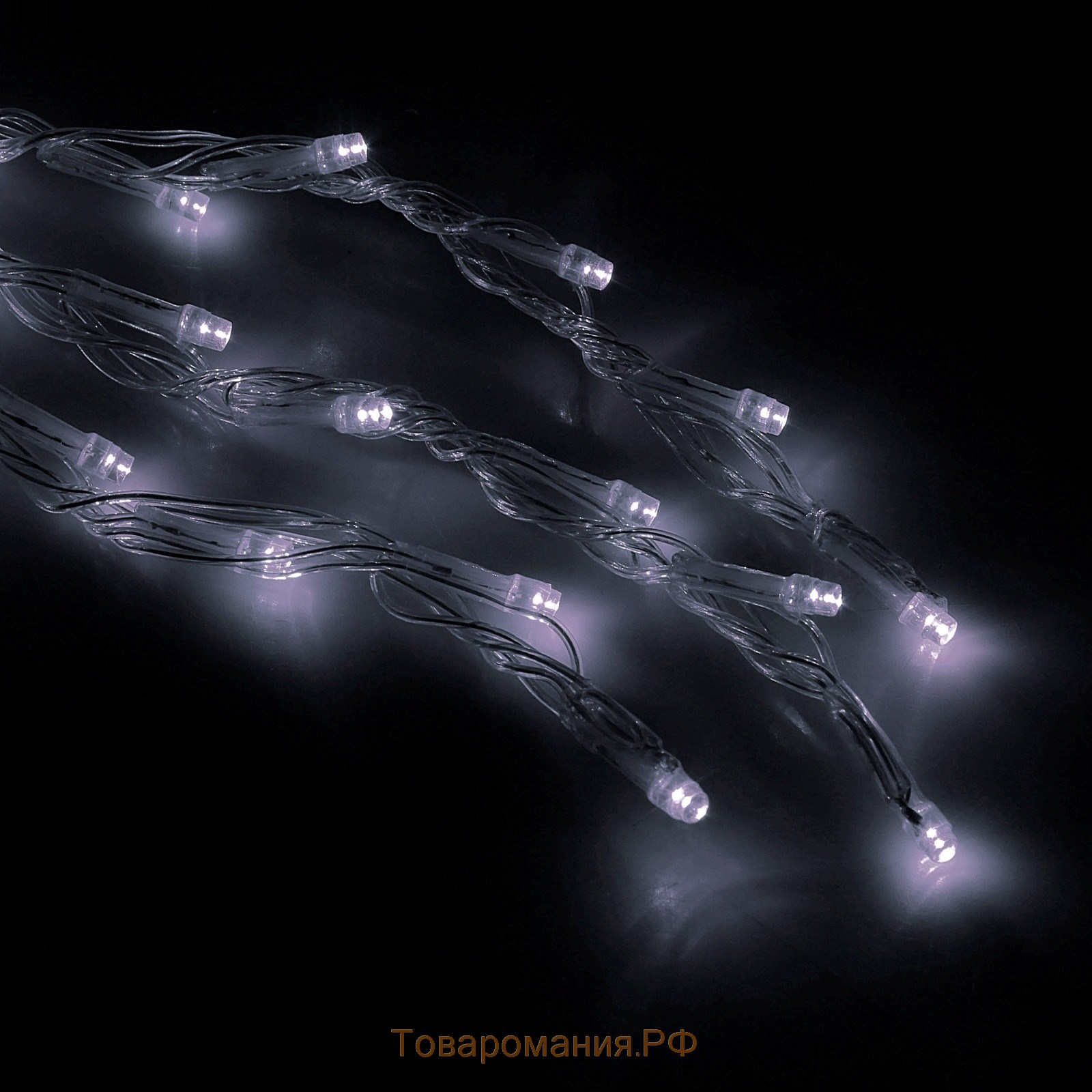 Гирлянда «Водопад» 2 × 1.5 м, IP20, прозрачная нить, 400 LED, свечение белое, 8 режимов, 220 В