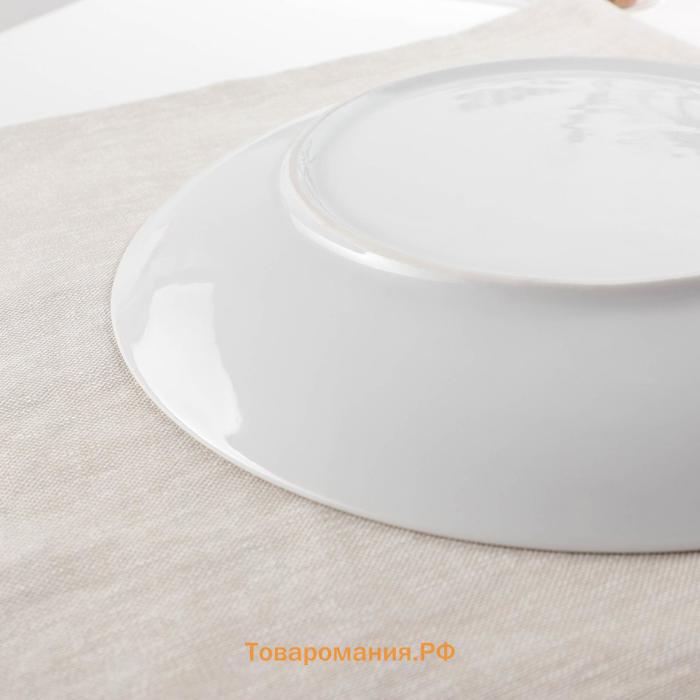 Тарелка фарфоровая «Универсал», d=27 см, белая