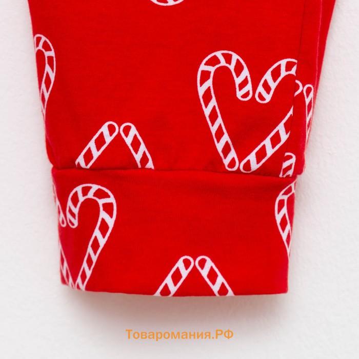 Пижама новогодняя женская (футболка и брюки) KAFTAN "Love", цвет белый/красный, размер 40-42