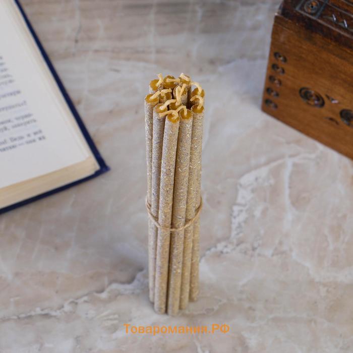 Свеча магическая медовая с ромашкой и жасмином для привлечения суженого «Ворожея», 12 штук