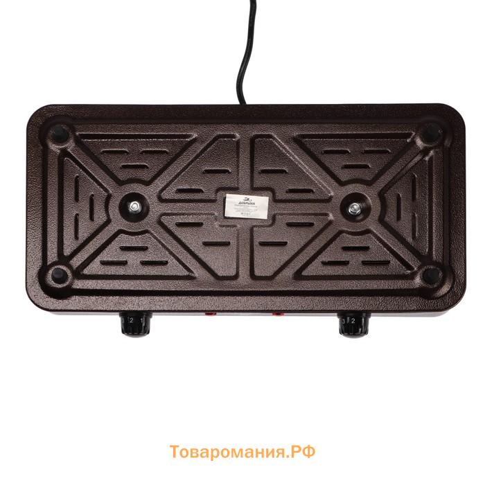Плитка электрическая "Добрыня" DO-2207, 2000 Вт, 2 конфорки, коричневая