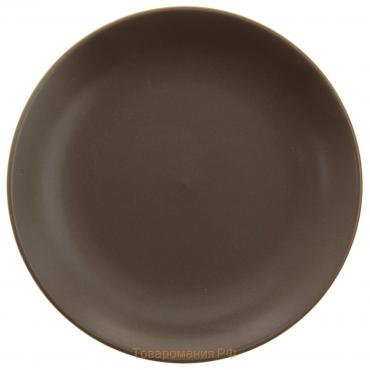 Тарелка керамическая десертная «Пастель», d=19 см, цвет серо-коричневый