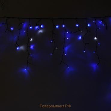 Гирлянда «Бахрома» 4 × 0.6 м, IP44, тёмная нить, 180 LED, свечение синее, мерцание белым, 220 В