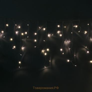 Гирлянда «Бахрома» 3 × 0.6 м, IP44, УМС, белая нить, 160 LED, свечение тёплое белое, 220 В