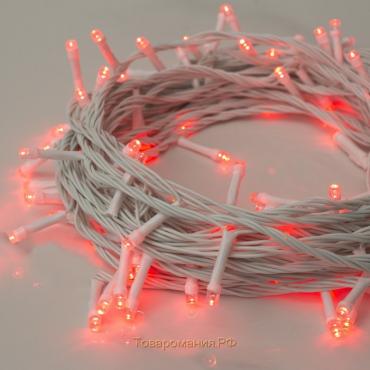 Гирлянда «Нить» 10 м, IP20, белая нить, 100 LED, свечение красное, 8 режимов, 220 В