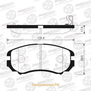 Колодки тормозные дисковые Avantech (противоскрипная пластина в компл.) AV095