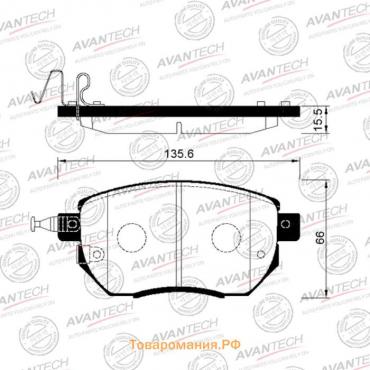 Колодки тормозные дисковые Avantech (противоскрипная пластина в компл.) AV1078