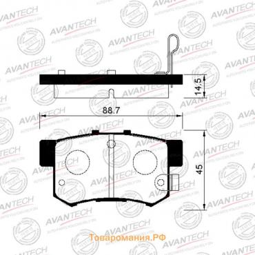 Колодки тормозные дисковые Avantech (противоскрипная пластина в компл.) AV576